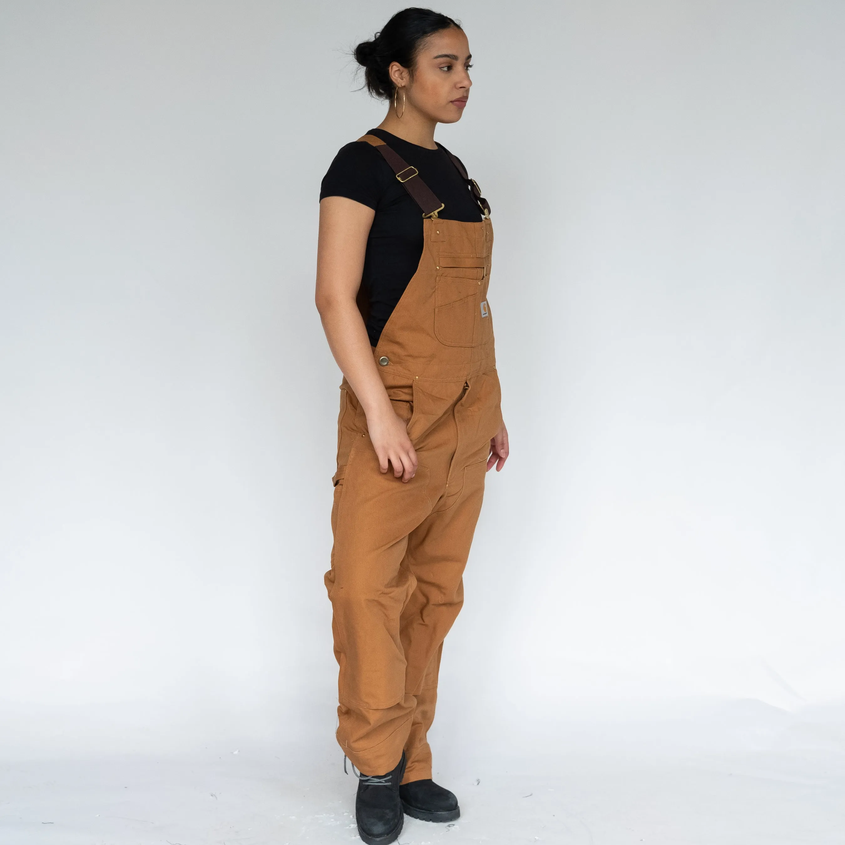 TAN Y2KS CARHARTT DEADSTOCK DENIM BAGGY DUNGAREES (