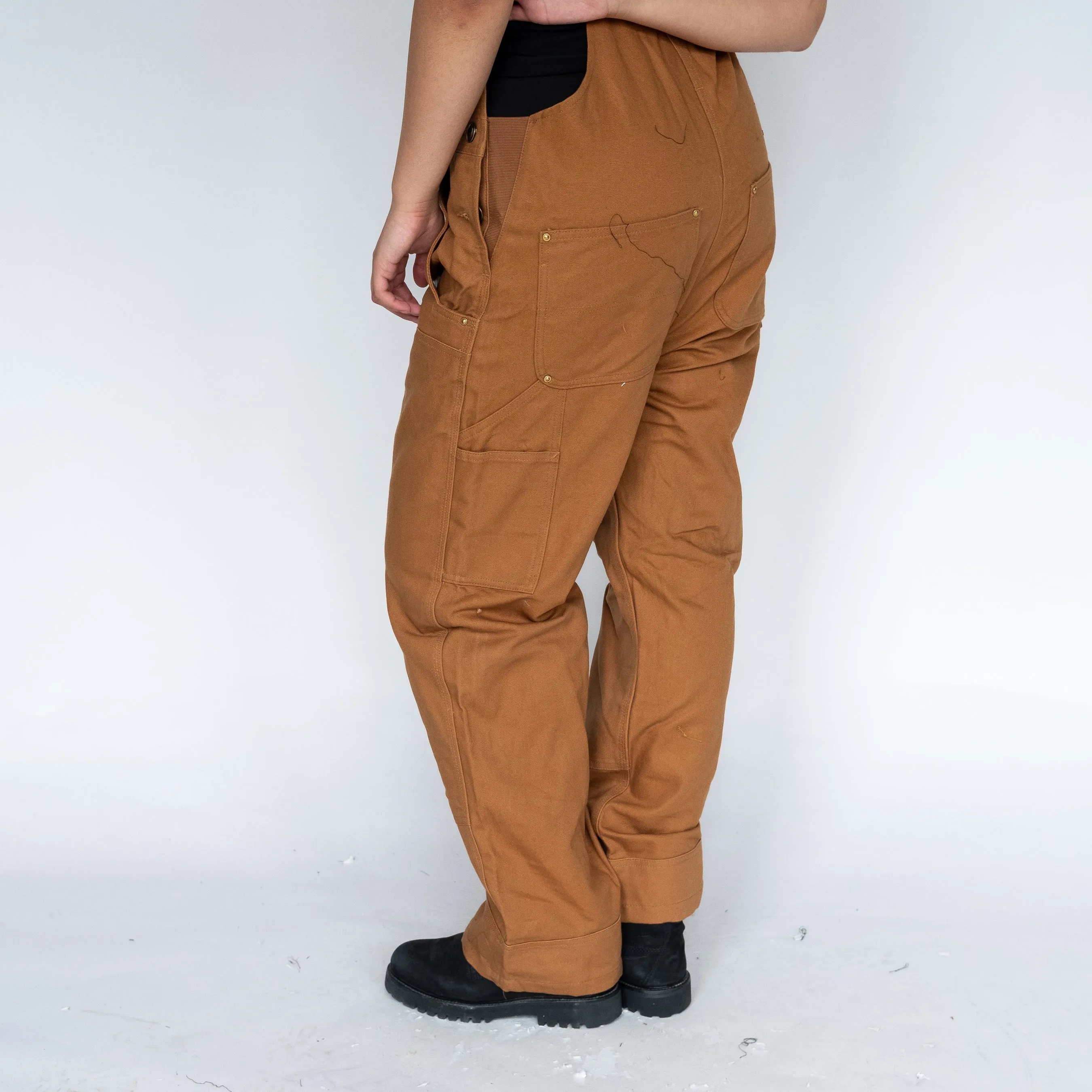 TAN Y2KS CARHARTT DEADSTOCK DENIM BAGGY DUNGAREES (