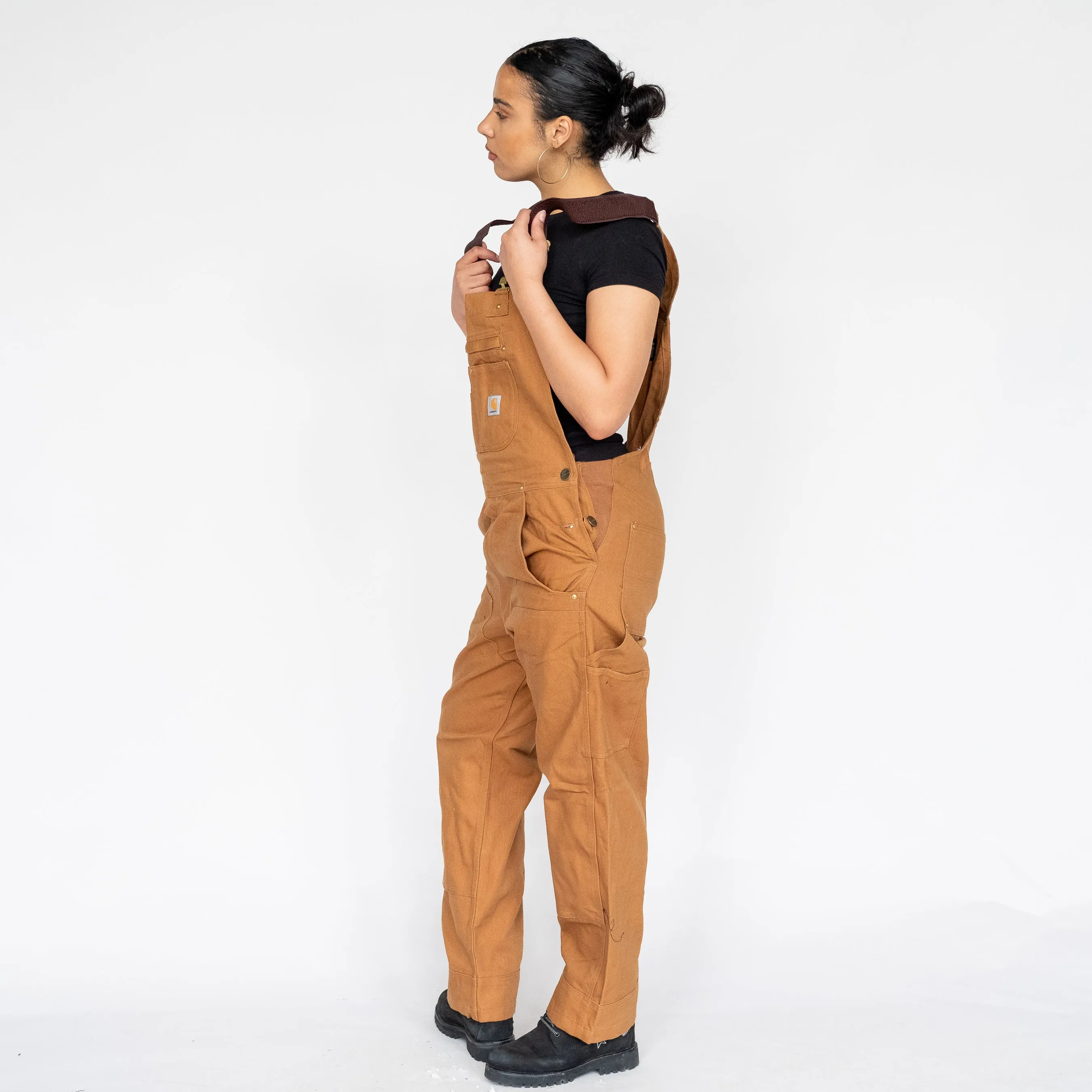 Tan y2ks Carhartt Deadstock Denim Baggy Dungarees (S)