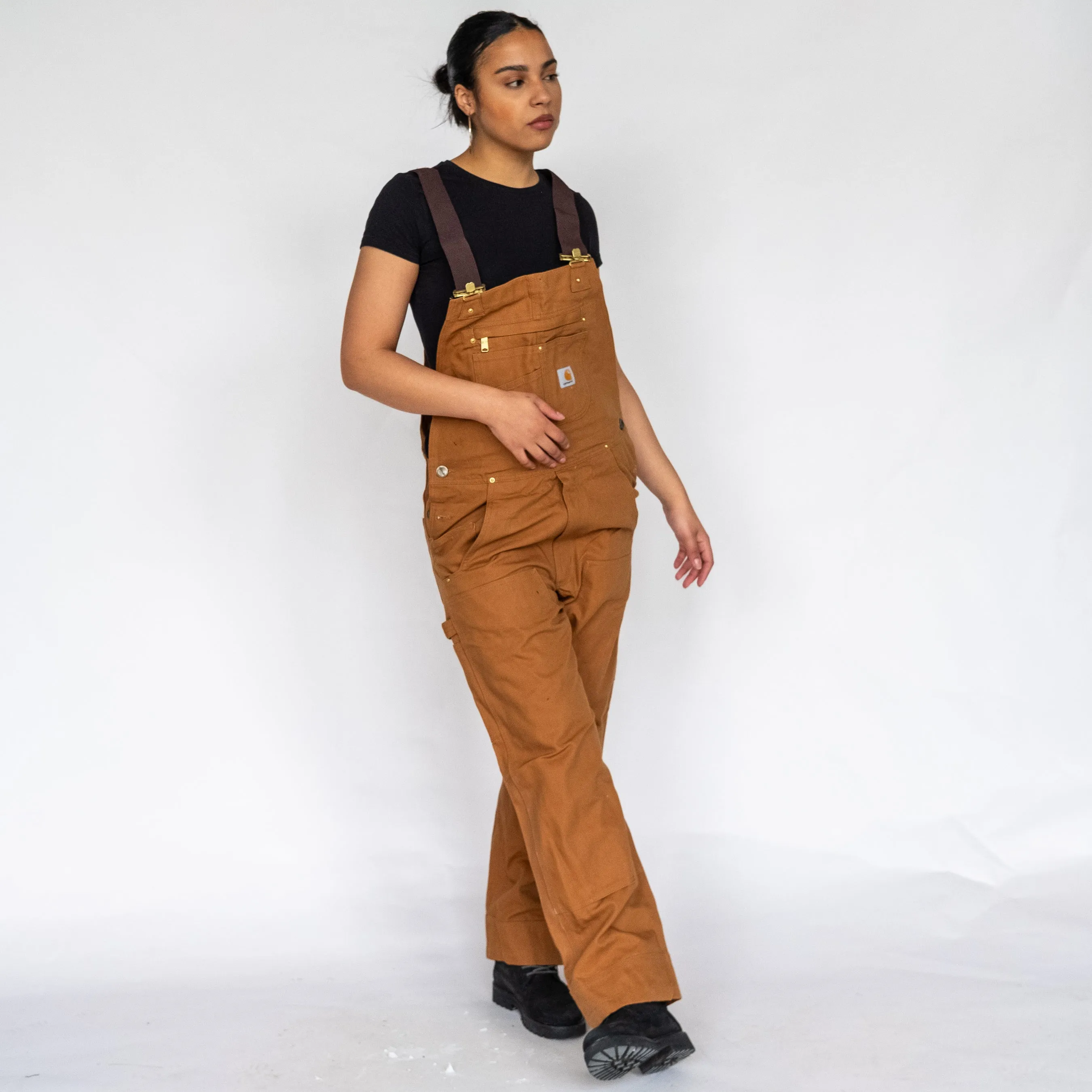 Tan y2ks Carhartt Deadstock Denim Baggy Dungarees (S)