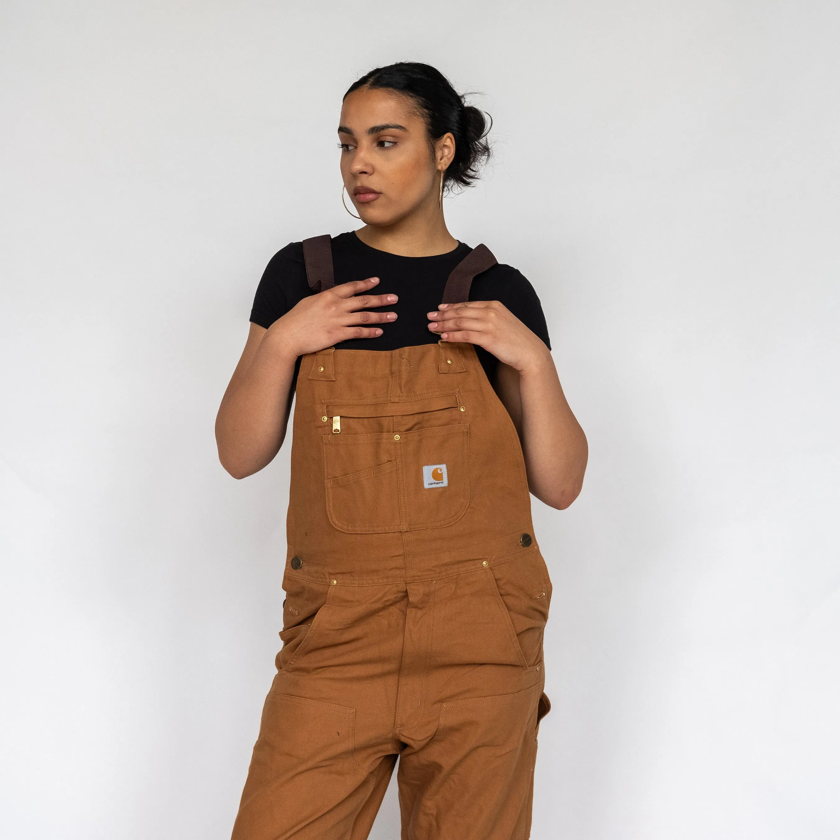 Tan y2ks Carhartt Deadstock Denim Baggy Dungarees (S)