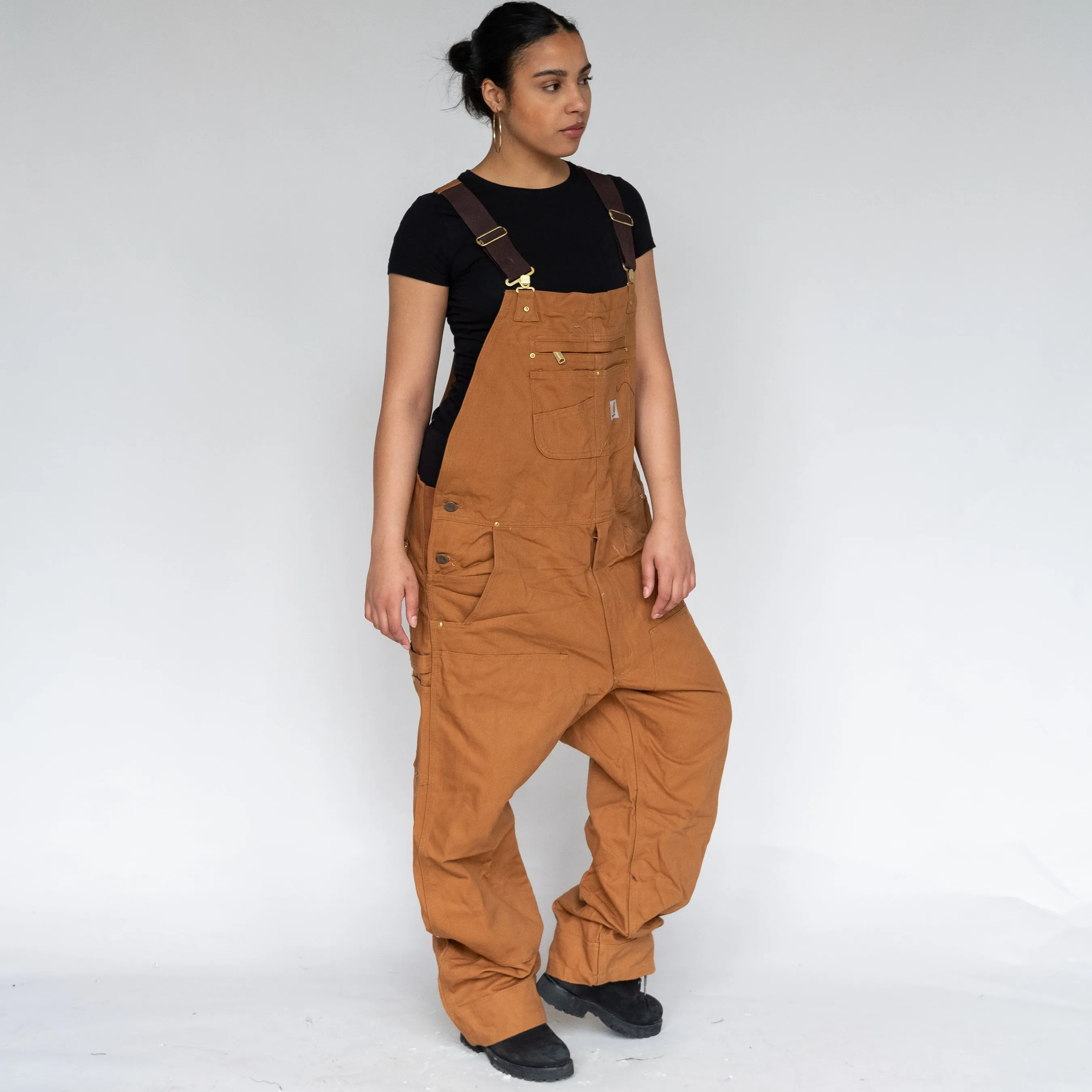 Tan y2ks Carhartt Deadstock Denim Baggy Dungarees (XL)