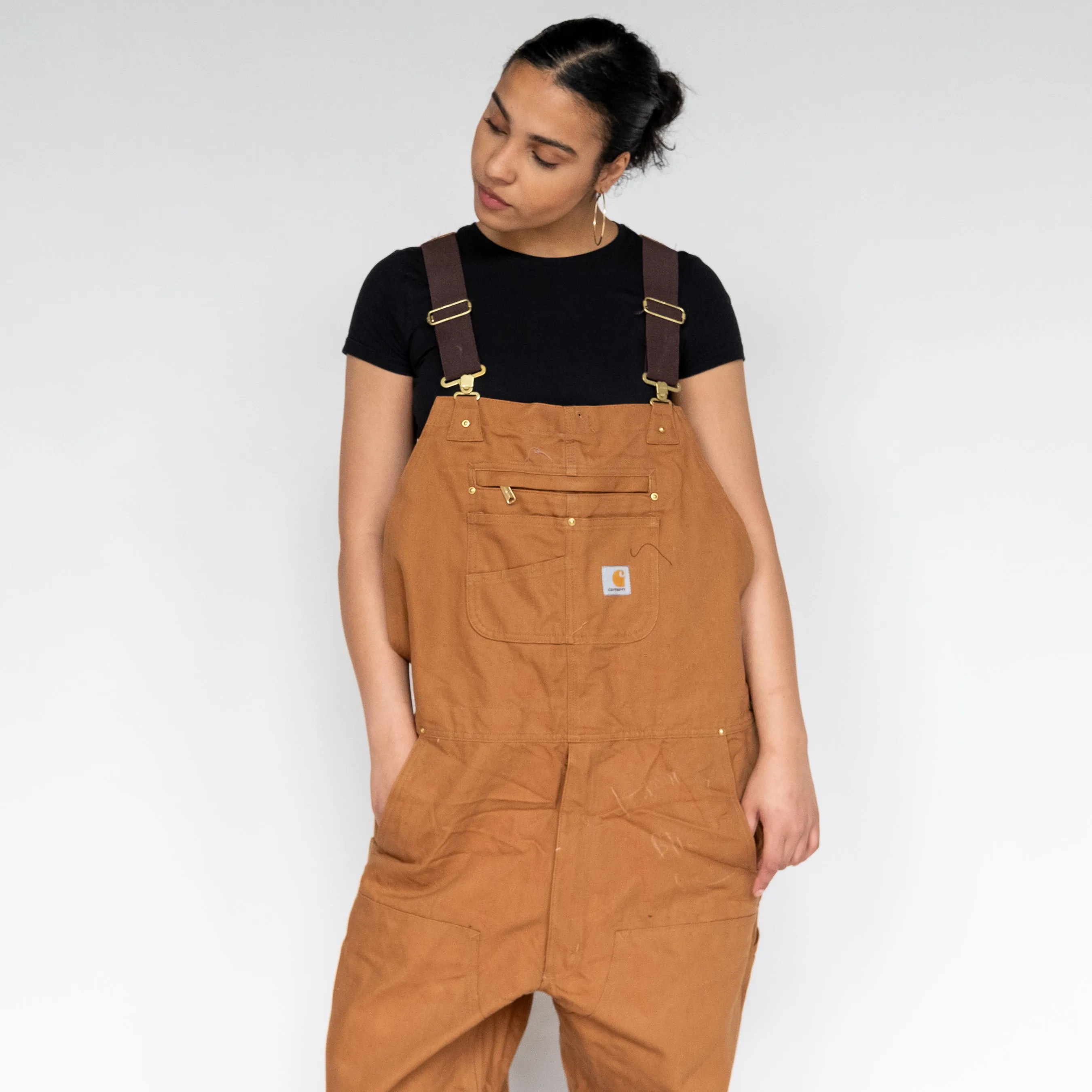 Tan y2ks Carhartt Deadstock Denim Baggy Dungarees (XL)