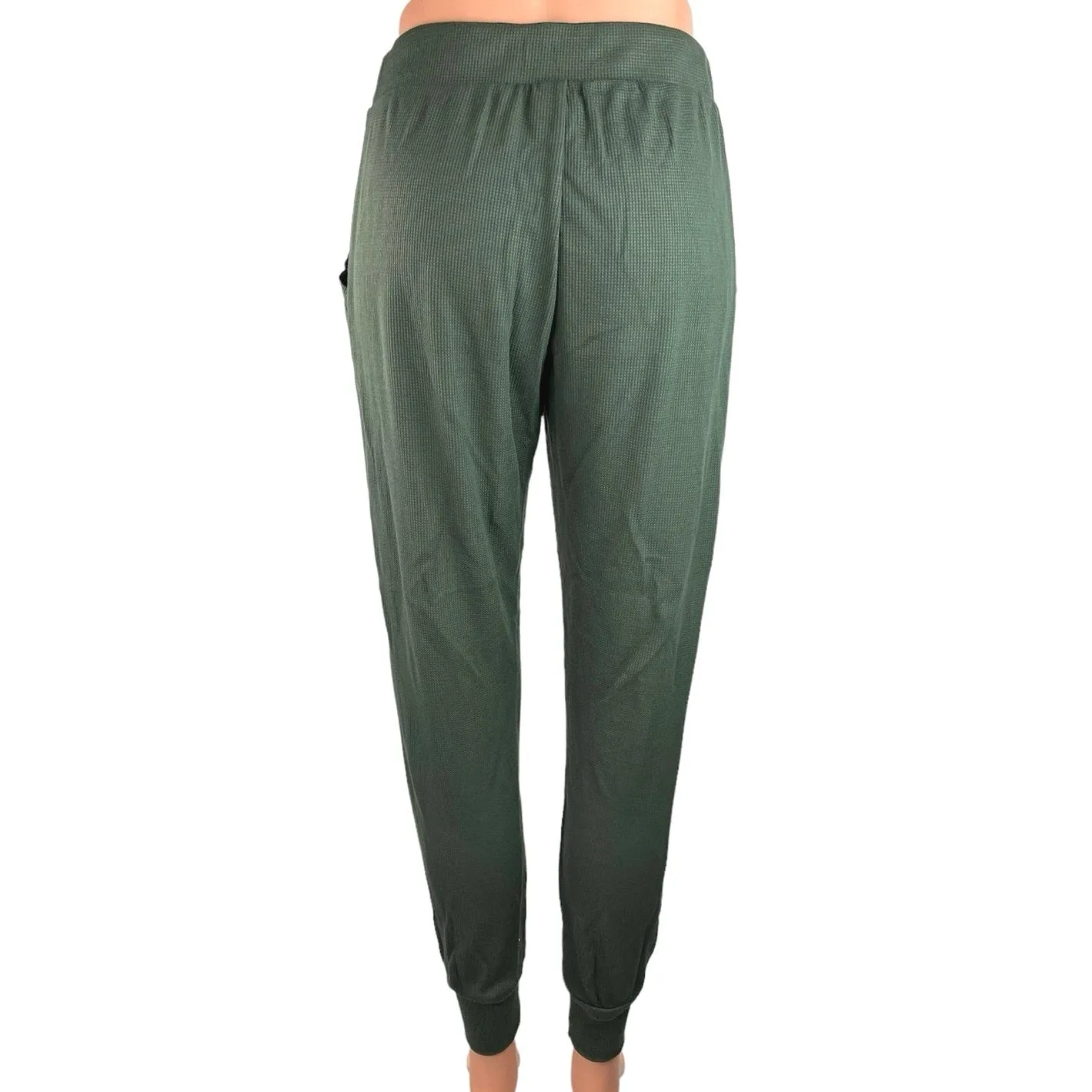 Terez Green High Rise Drawstring Waffle Knit Athleisure Jogger Pants Size S