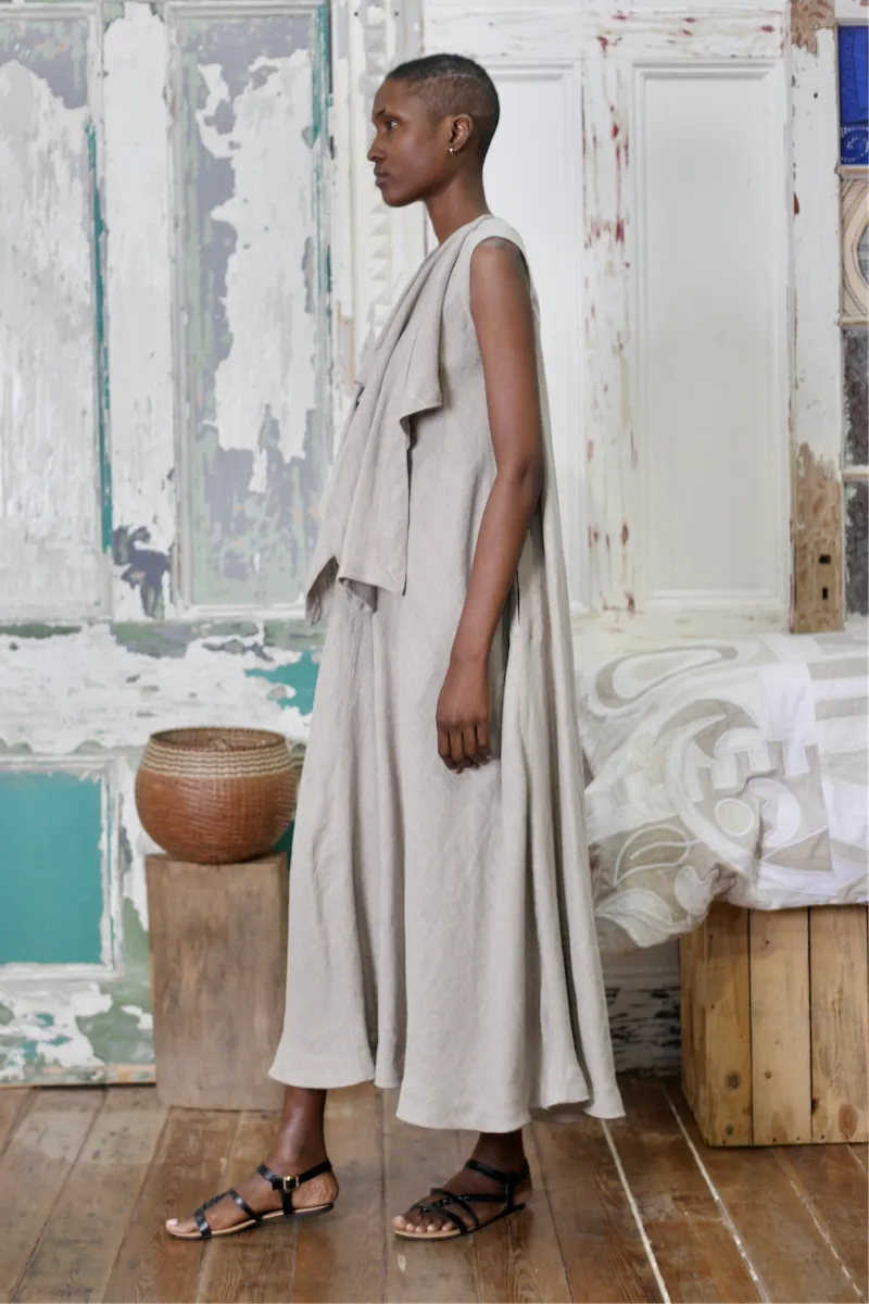 THE CLOTH Anthurium Double Flare Linen Dress