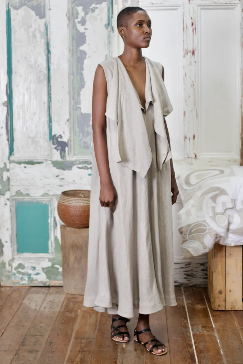 THE CLOTH Anthurium Double Flare Linen Dress