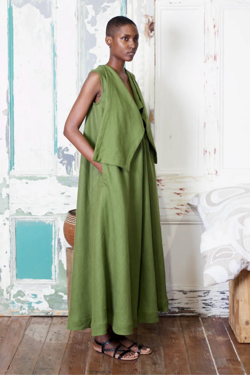 THE CLOTH Anthurium Double Flare Linen Dress