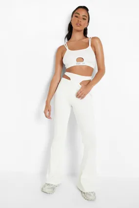 Thick Rib Thong Detail Flares