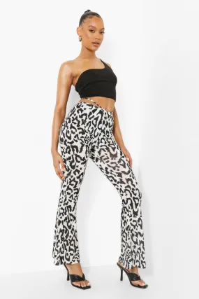 Thong Detail Leopard Slinky Flares