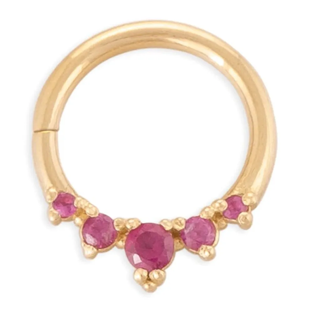 Throne Continuous Ring in Gold with Gemstones