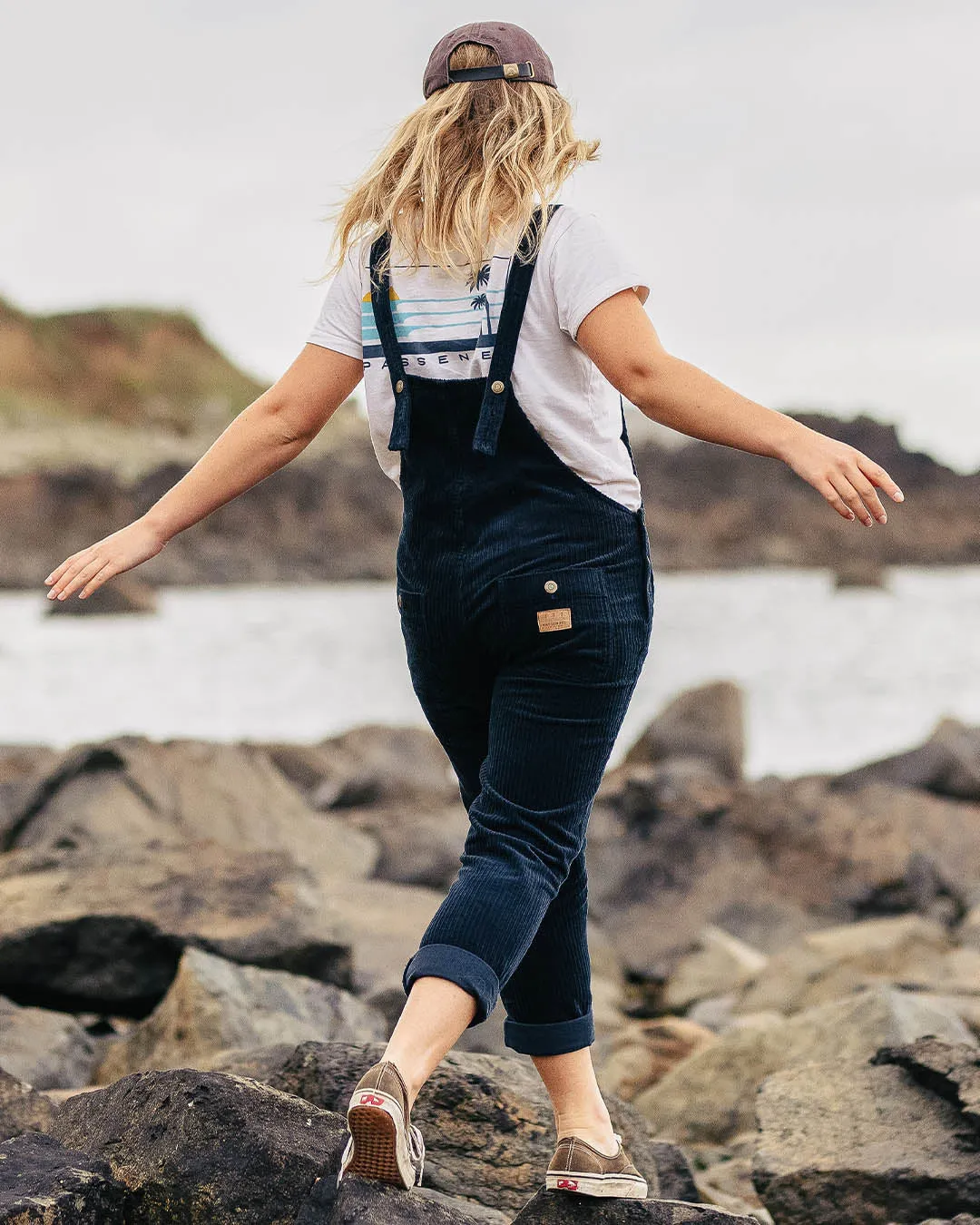 Tiaga Cord Dungarees - Deep Navy