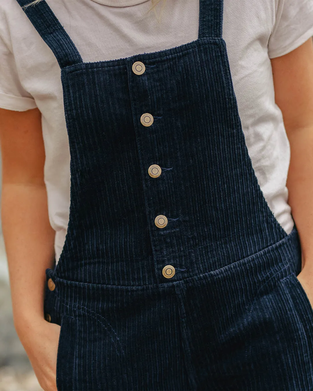 Tiaga Cord Dungarees - Deep Navy