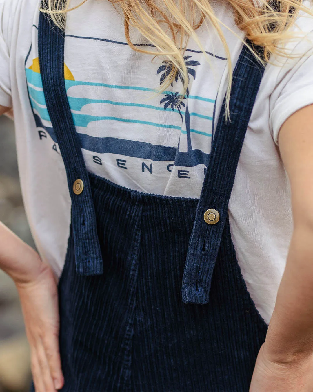 Tiaga Cord Dungarees - Deep Navy