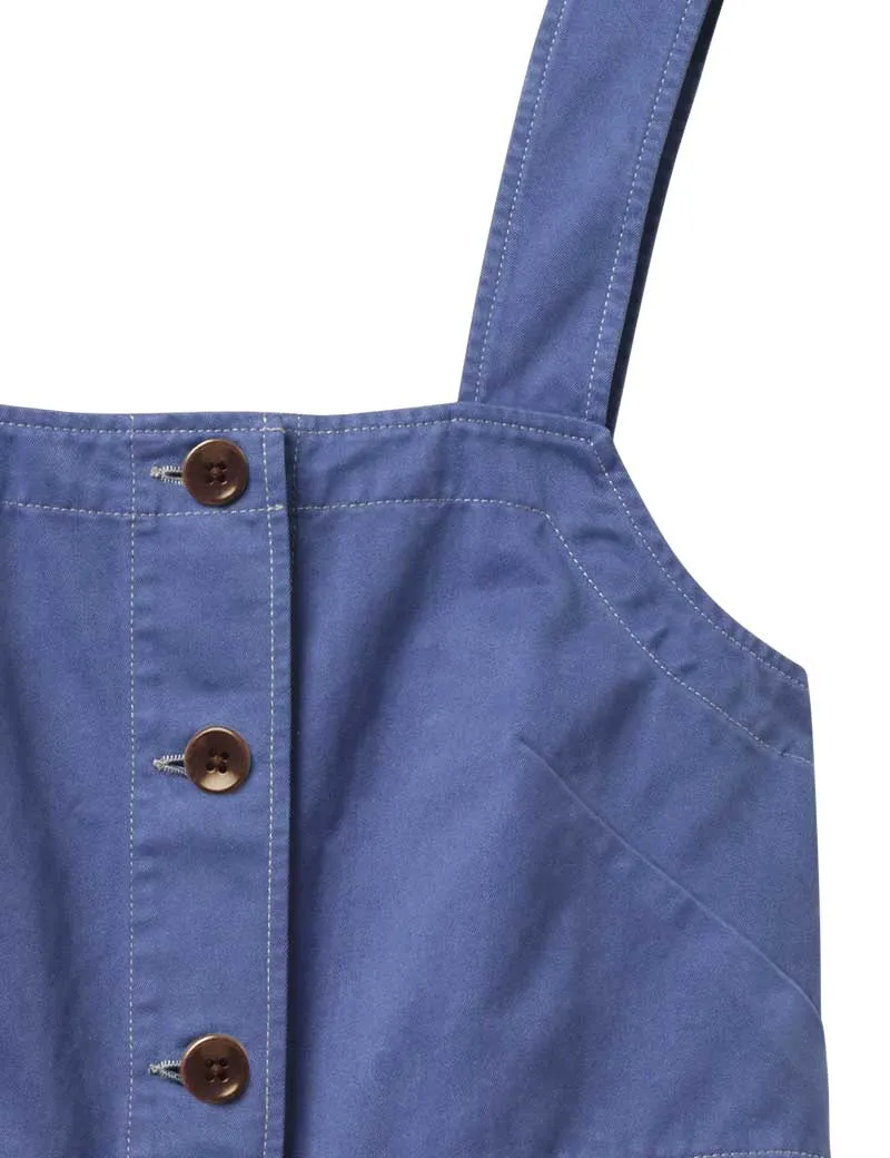 Toast Herringbone Cotton Dungarees Sunwashed Blue