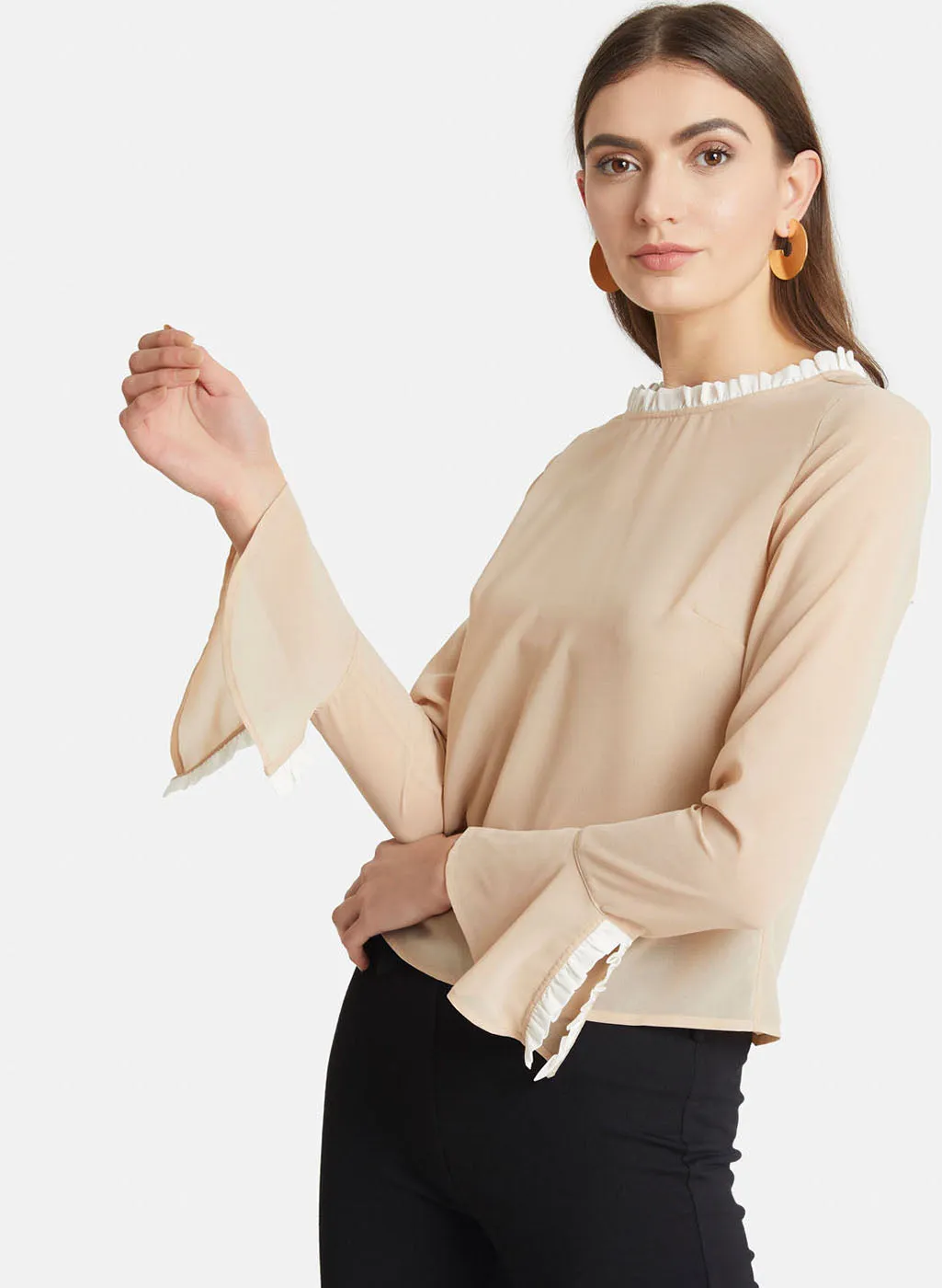 Top With Flared Sleeves