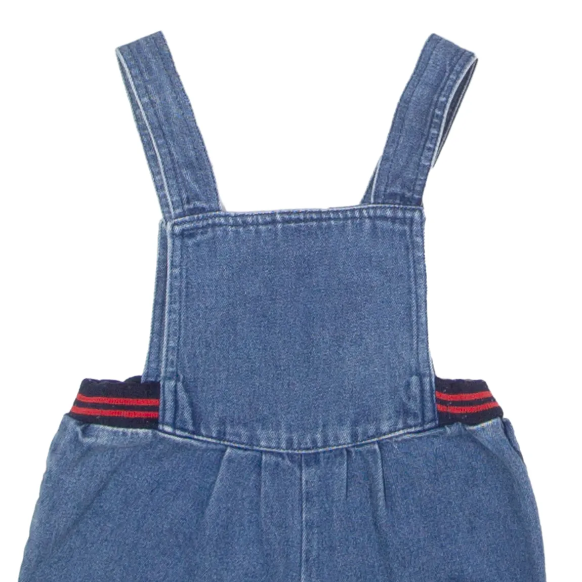 TOPWAY Girls Dungarees Blue Regular Denim 90s Patchwork ONE SIZE W22 L2