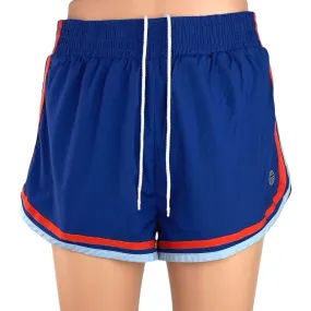 Tory Burch Sport Blue High Rise Drawstring Striped Trim Athletic Short Size S