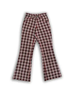 TOUGHSKINS BLACK AND RED PLAID KICK FLARES (W28 L29)