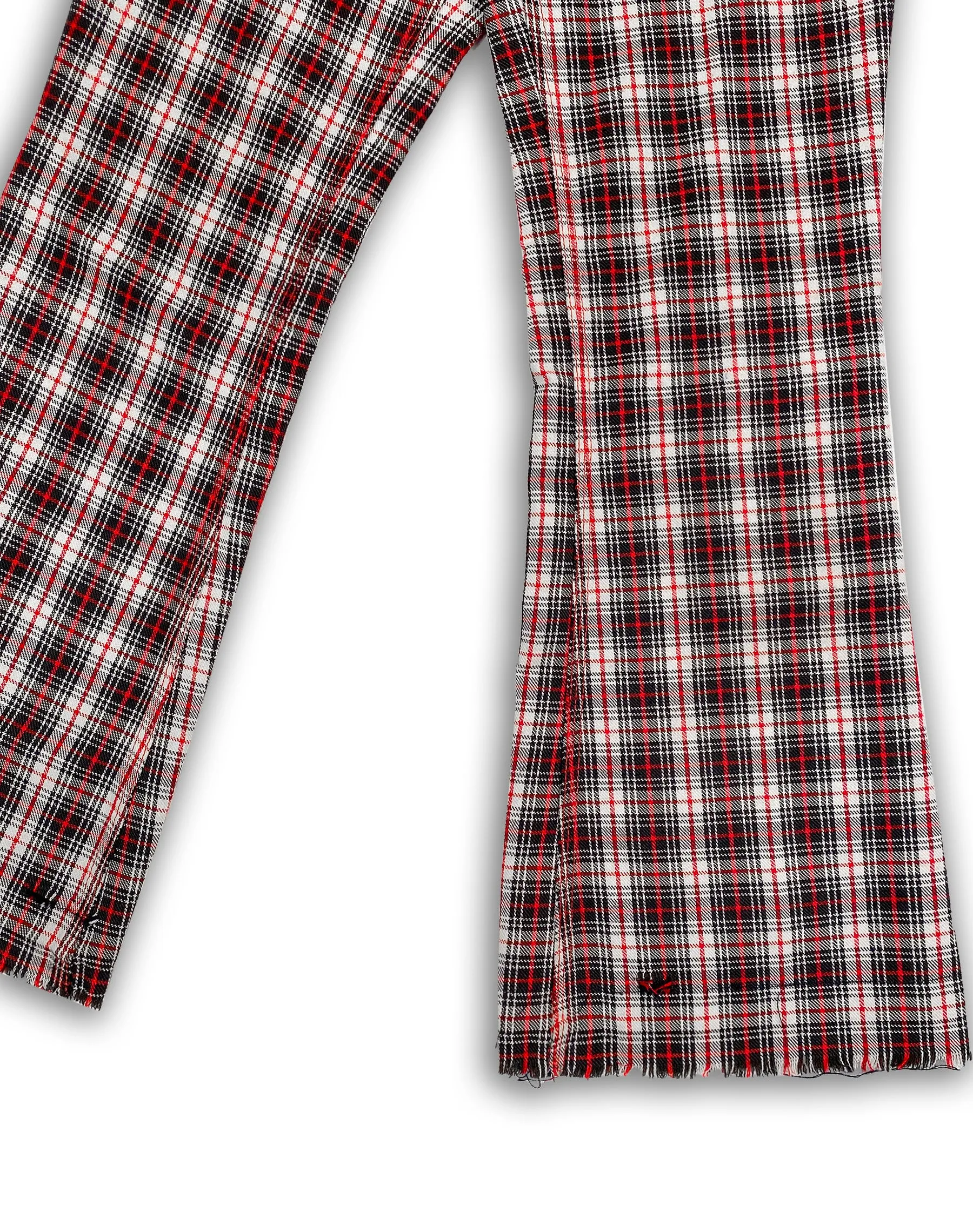 TOUGHSKINS BLACK AND RED PLAID KICK FLARES (W28 L29)