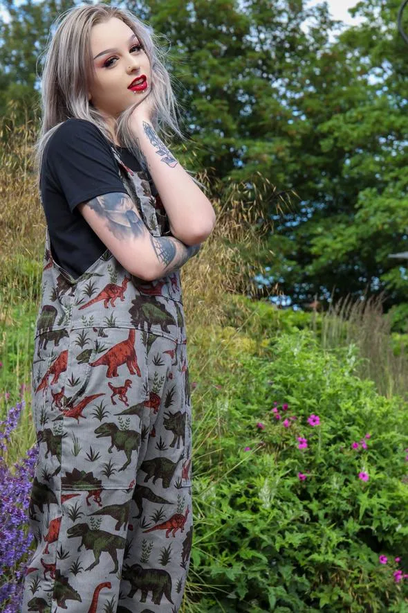 Unisex Dinosaur dungarees