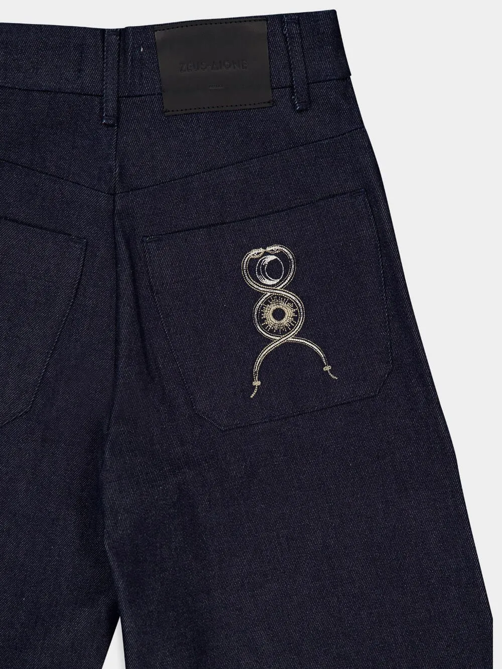 Uranus Embroidered High-Rise Flared Jeans