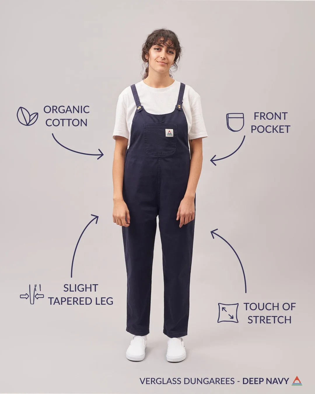 Verglass Dungarees - Deep Navy