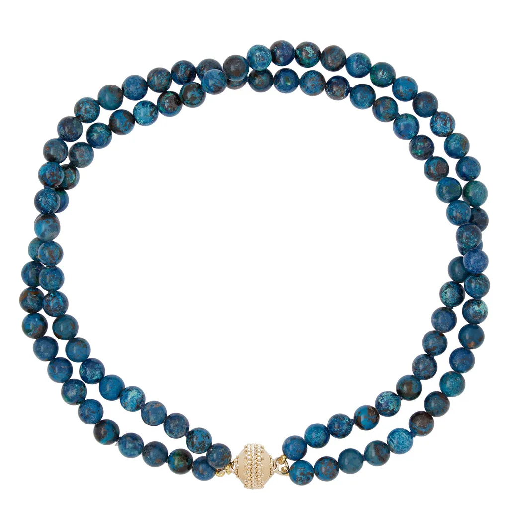 Victoire Chrysocola 8mm Double Strand Necklace