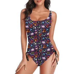 Villains Drawstring Side Women's One-Piece Swimsuit