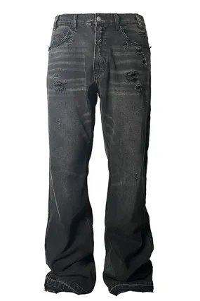 Vintage Distressed Flared Jeans