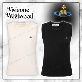 Vivienne Westwood  |Short Casual Style Cashmere Rib Sleeveless Plain Cotton