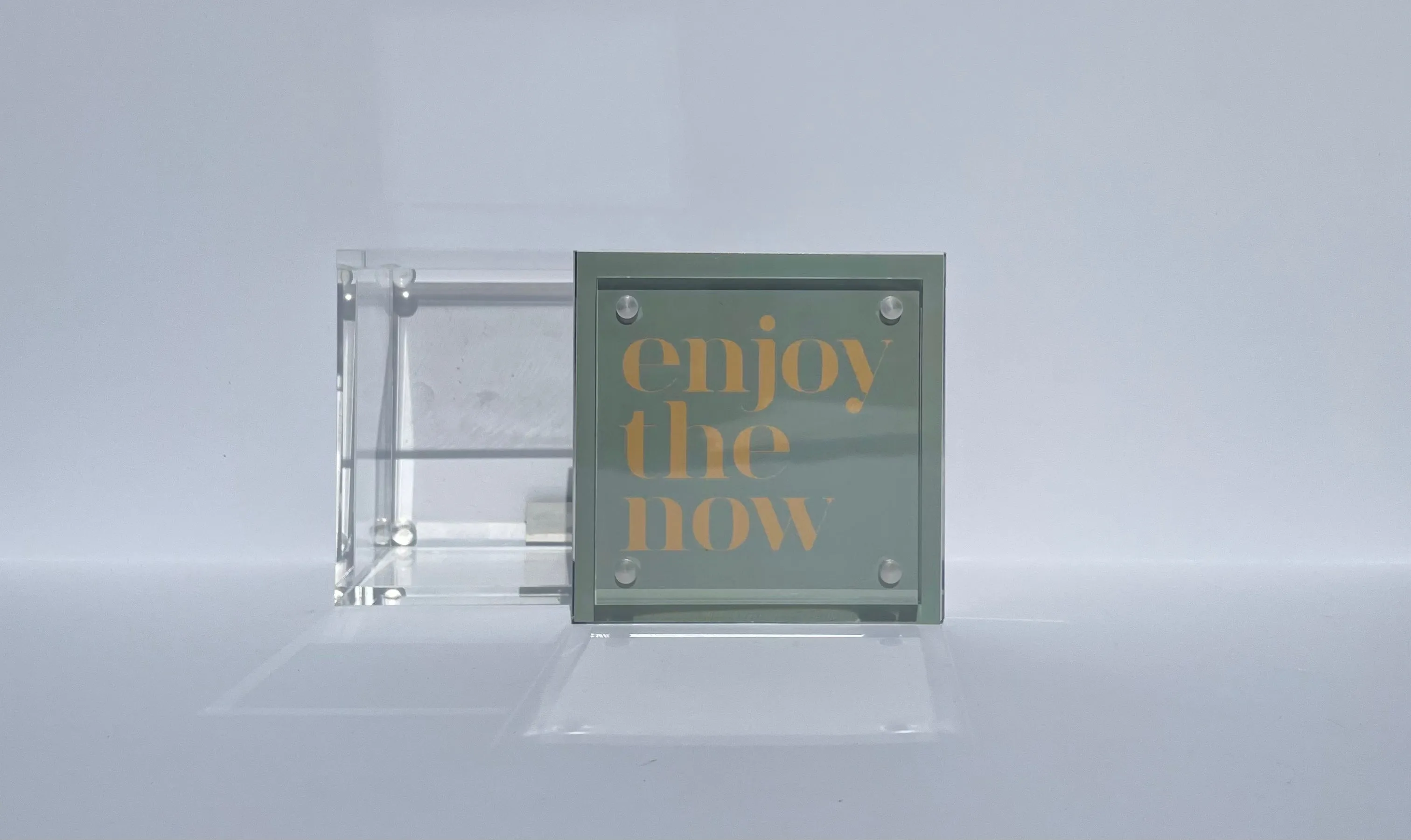 WESTPORT CT. - ENJOY THE NOW Lucite Photo Box - 4x4