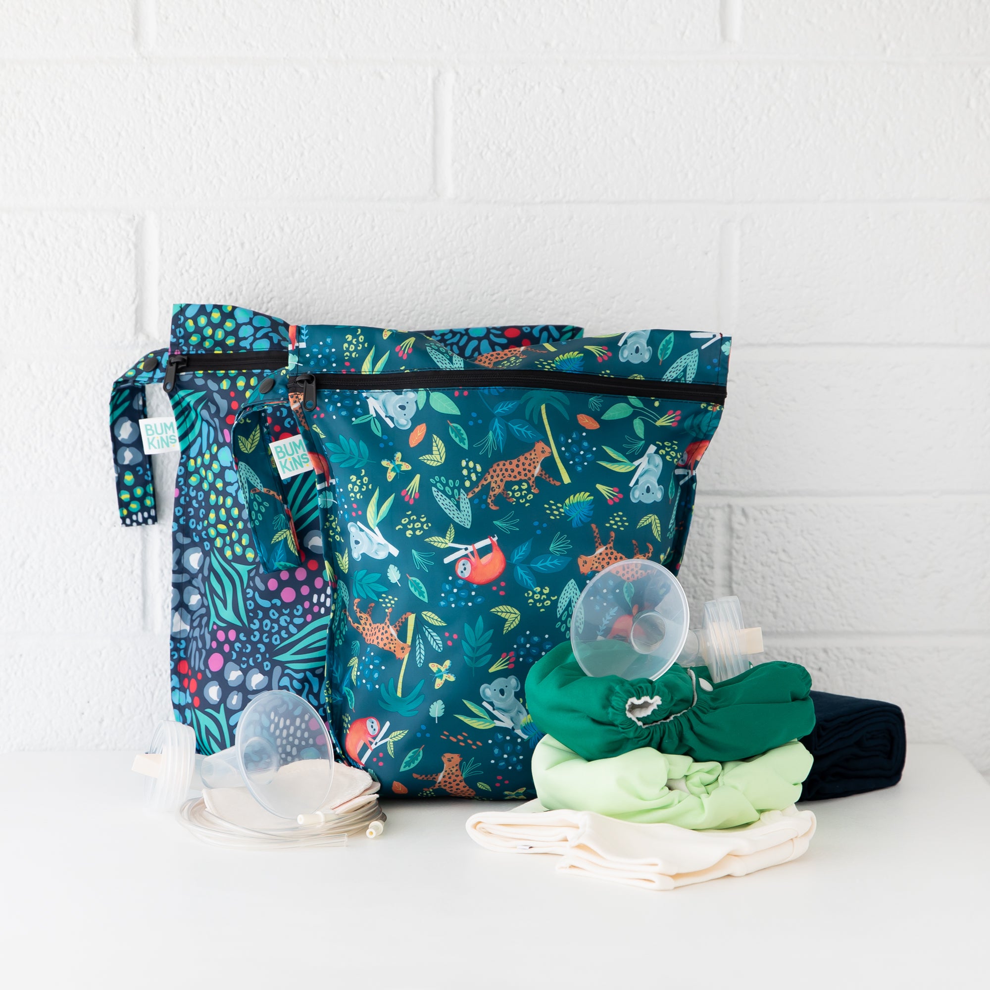 Wet Bag 2 Pack: Jungle + Animal Prints