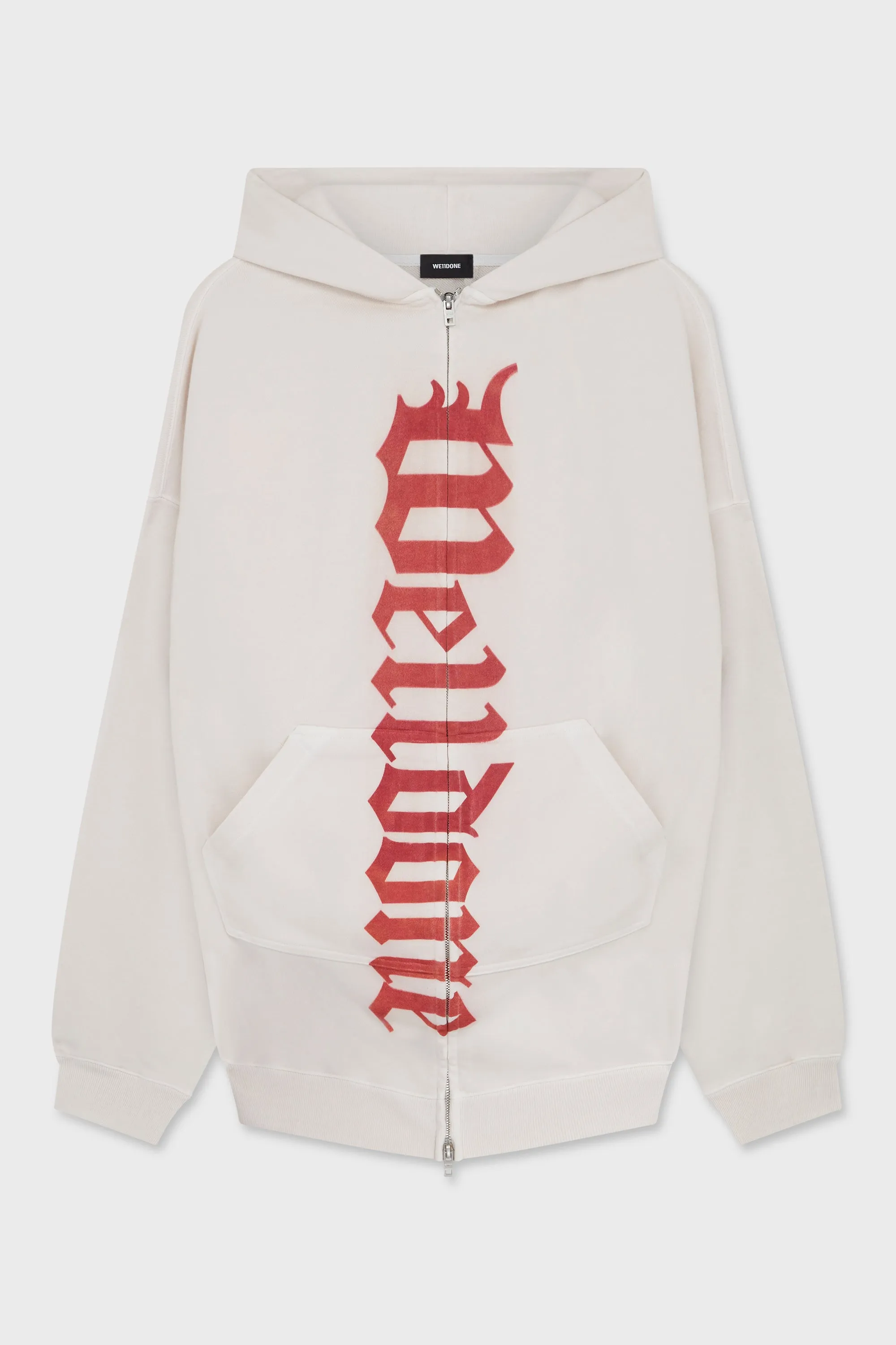 WHITE FLARE HOODIE ZIP-UP