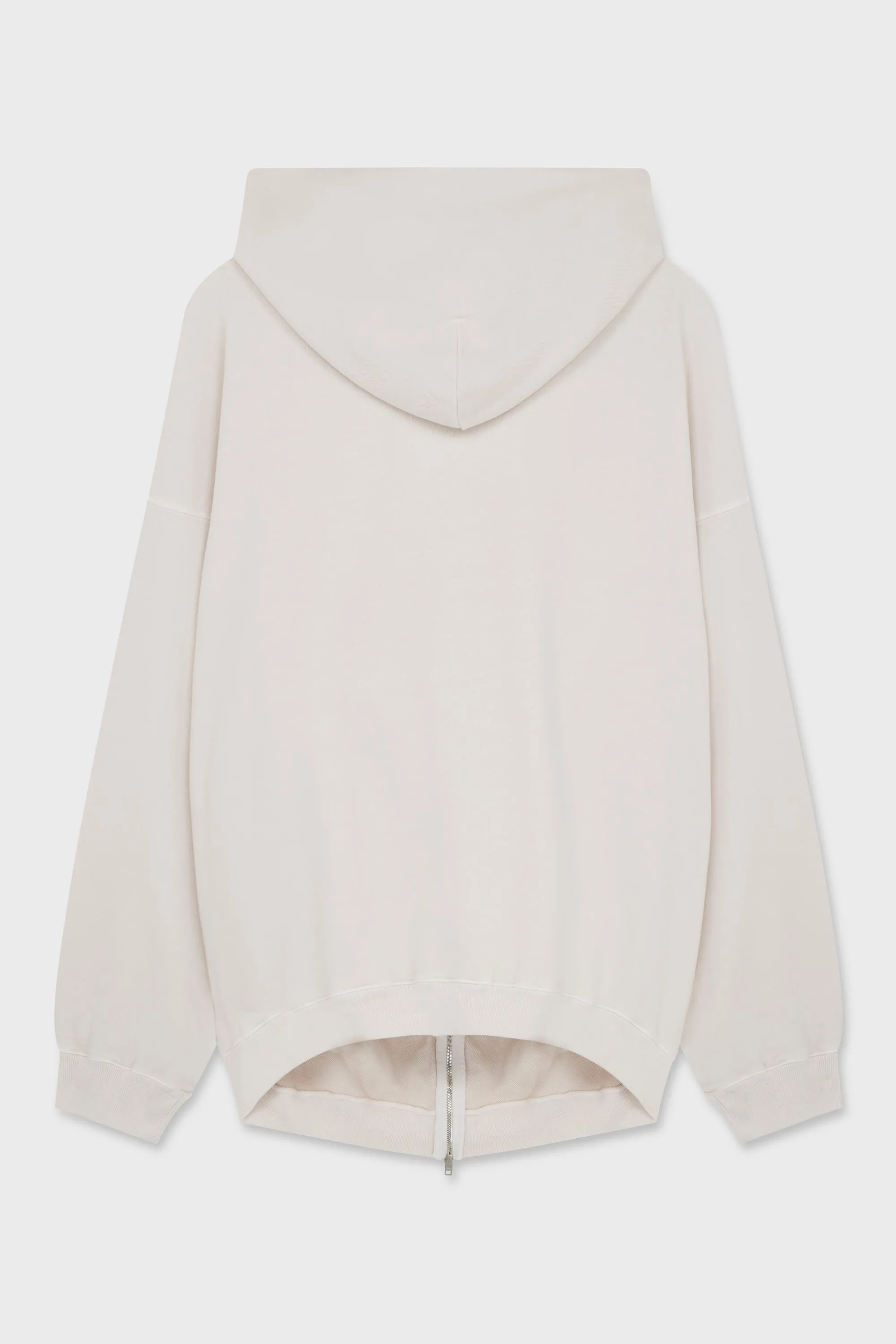 WHITE FLARE HOODIE ZIP-UP