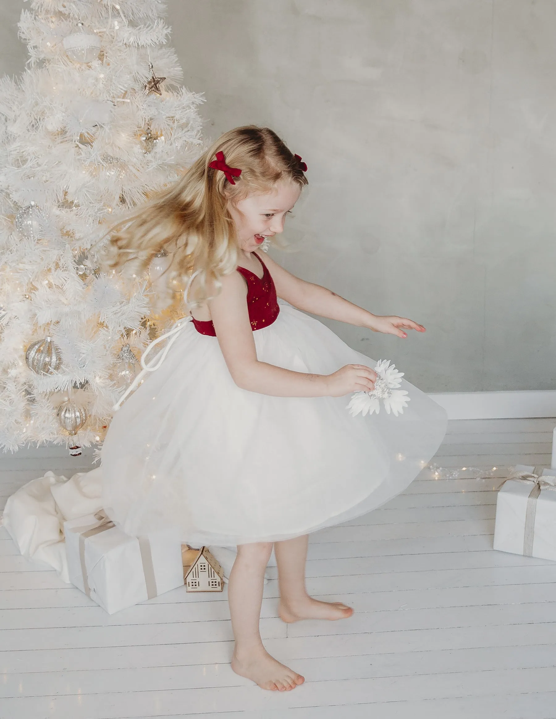 Willa Linen Tutu Dress - Golden Stars