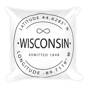 Wisconsin - Throw Pillow - Latitude & Longitude