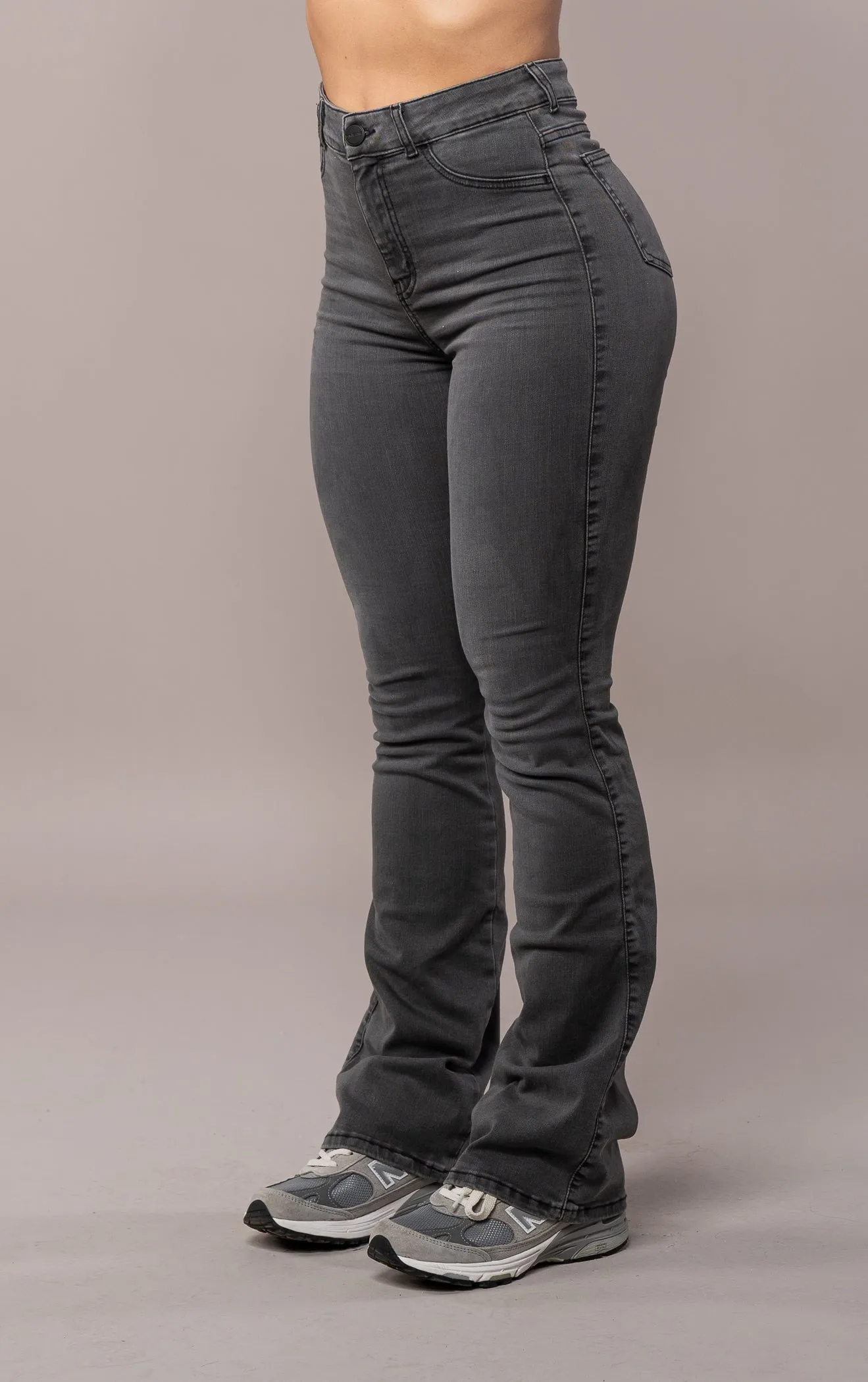 Womens Flared Fitjeans - Grey