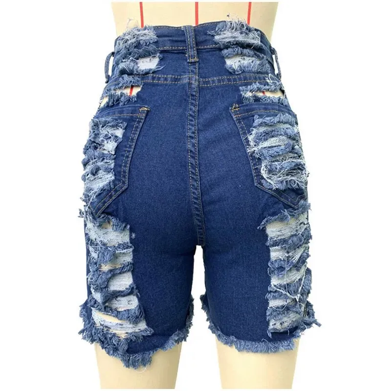 Women's Summer Sexy Ripped Hole Stretchy High Waist Skinny Shorts