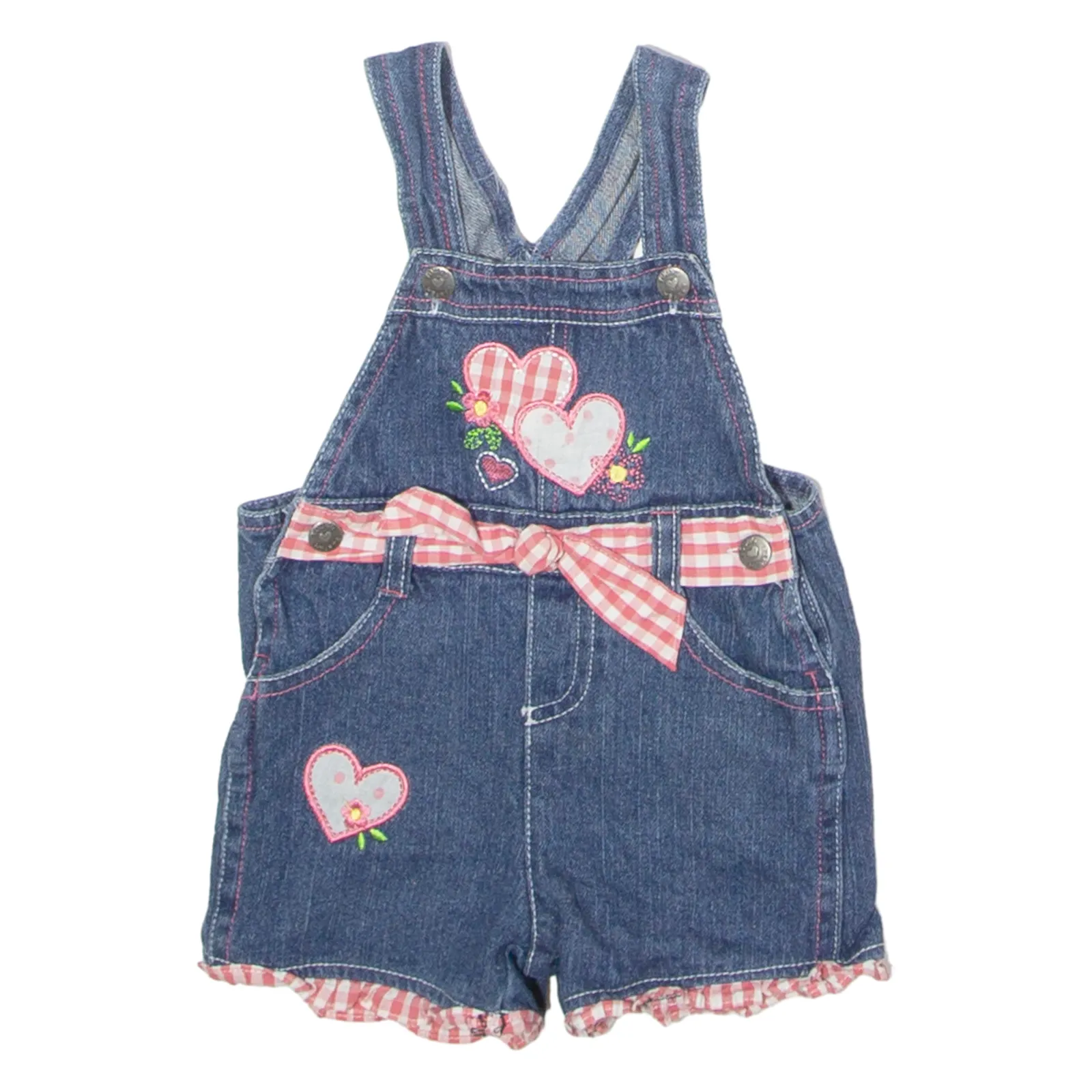 YOUNG HEARTS Girls Dungarees Blue Regular Denim 90s 2-3Y W20 L1