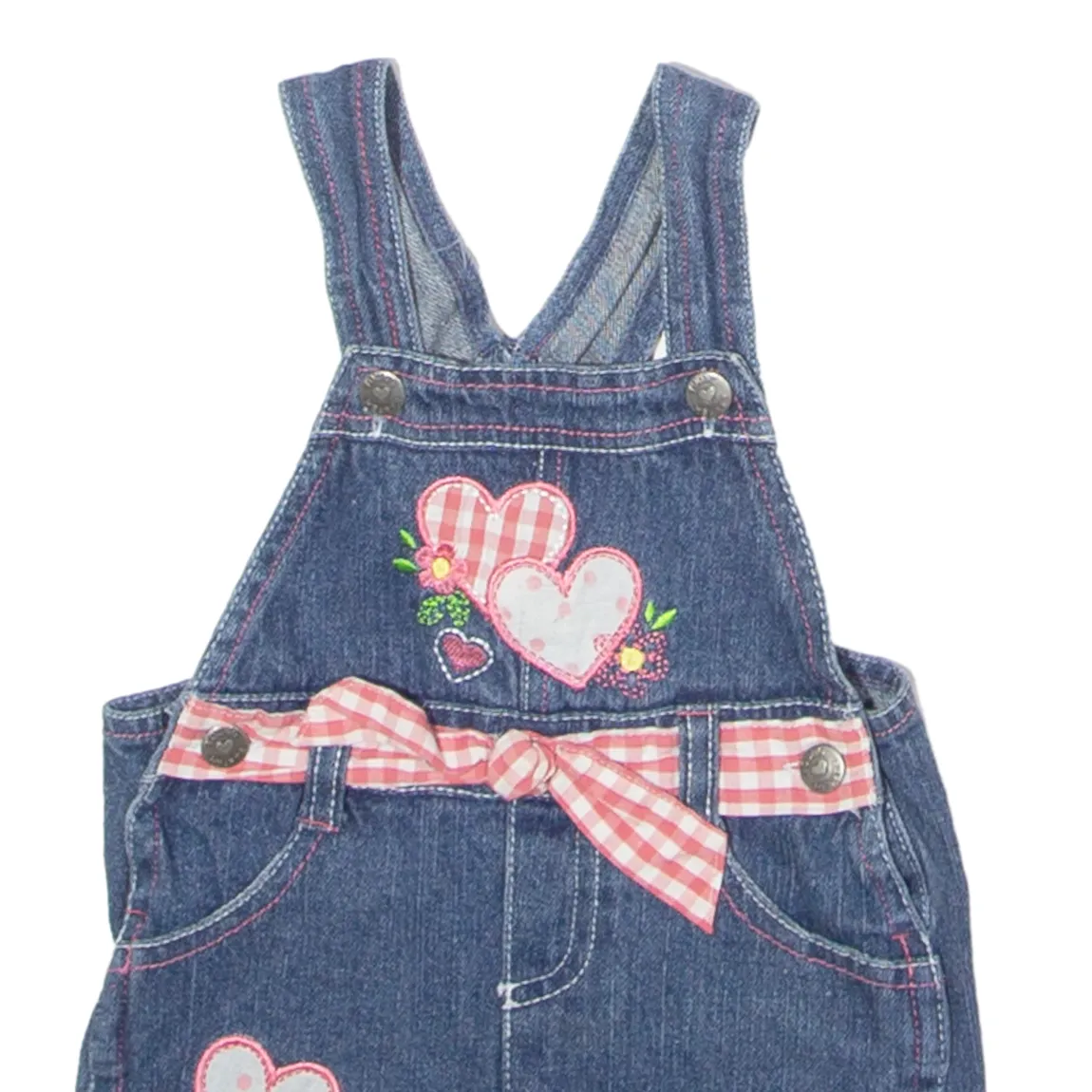 YOUNG HEARTS Girls Dungarees Blue Regular Denim 90s 2-3Y W20 L1