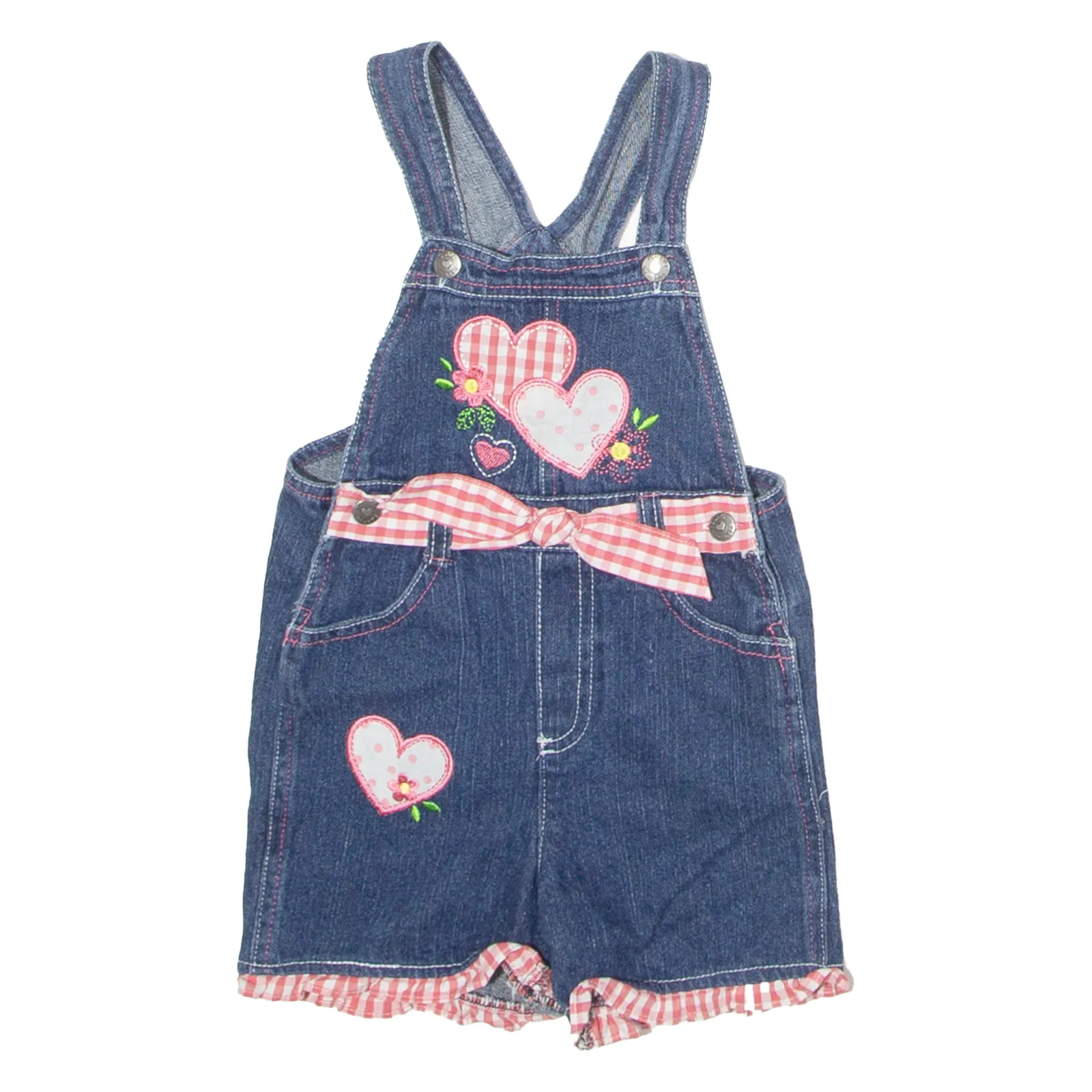 YOUNG HEARTS Girls Dungarees Blue Regular Denim 90s 5-6Y W20 L3