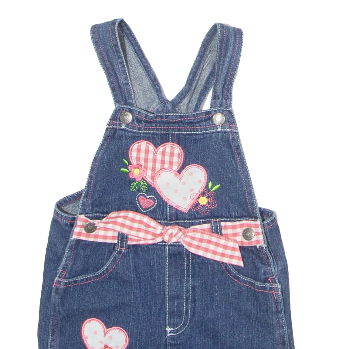 YOUNG HEARTS Girls Dungarees Blue Regular Denim 90s 5-6Y W20 L3