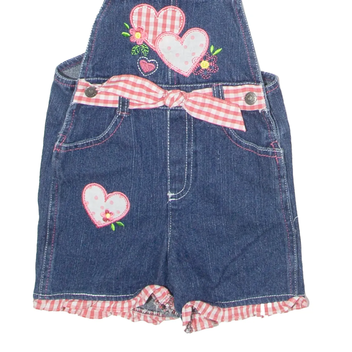 YOUNG HEARTS Girls Dungarees Blue Regular Denim 90s 5-6Y W20 L3