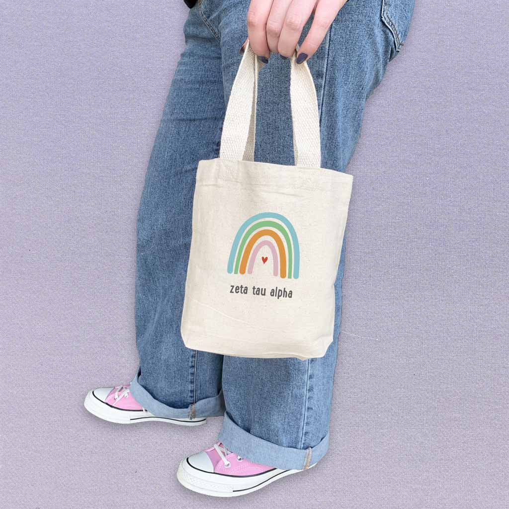 Zeta Tau Alpha Sorority Rainbow Mini Tote Gift Bag